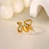 Anillo Popular de Diseño de Línea Geométrica Acero Inoxidable Chapado en Oro de 18 Quilates Simple Abierto Ajustable Anillo de Estilo Metálico para Mujeres