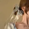 Presilha de Cabelo com Laço de Bolinhas para Mulheres, Presilha Lateral Estilo Princesa de Alta Qualidade, Presilha Lateral para Rabo de Cavalo, Acessório de Cabelo