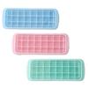 Caja de hielo de silicona con fondo suave para cubitos de hielo congelados con tapa, molde creativo casero para cubitos de hielo congelados para niños, caja de hielo de 24 rejillas