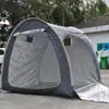 Tienda de Bicicletas Amplia de Doble Puerta Khaki Mejorada para 4 Bicicletas, Tienda de Almacenamiento, Cobertizo para Bicicletas, Tienda para Motocicletas