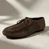 Sapatos Casuais de Camurça Estilo Canguru para Mulheres, com Cadarço e Sola Lisa, Mocassins de Couro Macio Estilo Britânico para Outono e Inverno