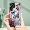Aplicable para funda de teléfono Samsung S26ULTRA A57 mariposa colorida S24 funda protectora carcasa de vidrio templado A07 grafiti