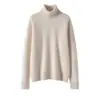 Estilo Lujoso de Gama Alta~100% Cachemira PuraSuéter de Punto de Cuello Alto para Mujer, Suéter Interior Ajustado con Tacto Premium