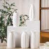 Vaso pequeno de cerâmica branca fosca para arranjo de flores simples, criativo e simples para sala de estar, decoração de casa com flores secas, decoração transfronteiriça