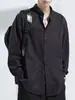 Camisa de manga larga para hombre para otoño de 2026, nueva camisa negra de cuello alto, marca de moda, de alta gama, elegante, top casual para hombre