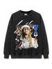 Camiseta de Manga Corta Estampada Estilo Retro Americano Transfronterizo Lil Wayne Sudadera con Capucha de Cuello Redondo Manga Larga Pesada