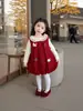 Vestidos de Niña Otoño Invierno 2026 Nuevos Elegantes Vestidos de Princesa Forrados de Polar para Niños Vestido para el Primer Cumpleaños de Bebé Atuendo de Año Nuevo