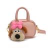 Bolsa de Ombro Popular para Meninas Estilo Coreano, Bolsa de Mão Mini Elegante com Pingente de Cachorrinho Bebê 2025 Nova Bolsa Infantil