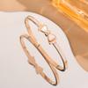 Moda Transfronteriza Pulsera de Acero de Titanio Caliente Femenina No Descolorante Elegante Versátil Personalidad Completa de Diamante Pulsera de Lujo Ligero Red Social Venta al por Mayor