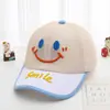 Gorra de Béisbol de Malla Estilo Coreano para Bebé con Cara Sonriente, Gorra de Sol Colorida de Bloques de Color a la Moda para Exportación