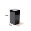 . Expositor de columna cuadrada de acrílico negro para joyas y cosméticos, base de mostrador