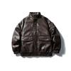 Roupas Masculinas Beijie Estilo Americano Marca Tendência 2025 Inverno Novo Bolso Grande Jaqueta de Algodão Couro PU Gola Alta Casaco Grosso Masculino