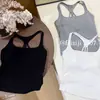 2807 Nuevo Estilo Top sin Mangas Dulce y Picante con Cuello Halter y Almohadillas en el Pecho, Adelgazante, Estilo Paracaídas de Deseo Puro, Espalda Bonita, Camisola Interior para Mujer
