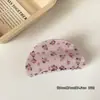 Pinza para el Cabello de Flor Rosa, Pasador Floral Dulce de Semicírculo, Accesorio para el Cabello de Flor Colorida, Pinza para el Cabello Versátil y Fresca para Mujeres