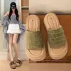 Sandalias de Verano con Suela Gruesa Date Songgao para Mujer, Nuevo Diseño Estilo Coreano, Combinan Bien con Faldas, Cómodas para los Pies, Chanclas de Playa