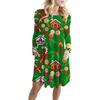 Comércio exterior Natal Europeu e Americano Natal desenho animado boneco de neve Papai Noel impresso grande balanço bolso vestido XX0030