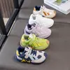 Zapatos funcionales de cuero impermeables para niños de otoño con puntera anticolisión, suela de goma y cierre de velcro para niños y niñas, adecuados para correr al aire libre