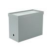 Caja de almacenamiento de suelo con tapa y polea, plástico PP, gris, caja de almacenamiento para acabado de baño, caja de almacenamiento para artículos varios de escritorio