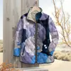 2025Temu Estación Independiente Invierno Nuevo Cardigan con Estampado Geométrico Chaqueta de Algodón Plisada Chaqueta de Algodón de Botón Sencillo para Mujer
