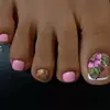 Novas Unhas Postiças Quadradas Pequenas de Verão Roxas e Azuis com Coqueiros Versáteis para Comércio Exterior Atacado Unhas Usáveis Removíveis