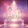 Anillo de Acero Inoxidable para Ombligo con Diamantes, Superventas Transfronterizo, Diseño de Pista de Estrellas de Moda, Joyería Personalizada para Piercings