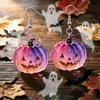 Bestseller transfronteiriço: Brincos acrílicos coloridos de cabeça de abóbora de Halloween com uma vibe festiva vintage, brincos versáteis
