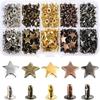 Star Crash Unha Couro Fixador Plano Decorativo Metal Lado Único Estrela de Cinco Pontas Rebite Acessórios de Roupa Chapéu Unha