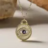 Colar Pingente Aogu Bestseller Transfronteiriço Estilo Boêmio Cobre Banhado a Ouro 18K com Zircônia e Design de Olho Esmaltado Novo