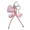 Llavero de Corazón de Cuero PU, Colgante de Corazón para Mochila, Correa para Teléfono de Cuerda Trenzada, Llavero Personalizado, Regalo Pequeño
