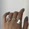 Plata de Ley 925 para Mujer Anillo Ajustable de Estilo Irregular Frío, Sencillo, de Moda, Versátil, Personalizado, Estilo ins