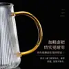 Tetera de Vidrio Engrosado con Filtro, Tetera Vertical de Rayas de Gran Capacidad, Hervidor de Té Resistente al Calor para Té de Flores y Té Negro