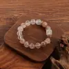 Pulsera de Cristal Super Siete Negro Transparente Dorado Natural para Mujer, Círculo Único, Cristal Blanco, Moda, Lujo Ligero, Pulsera Versátil, Mayoreo