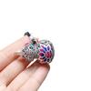 Pingente de cabaça estilo étnico azul queimado em prata de lei 925 pingente de esmalte cloisonné corrente longa de suéter outono e inverno para meninas