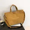 Bolso de Pana para Mujer 2025 Nueva Moda Bolso de Hombro Cruzado Versátil Simple Gran Capacidad Bolso Tote