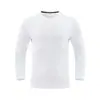 Camiseta Deportiva de Manga Larga Lisa Sencilla para Hombre, Redonda, para Exteriores, Primavera y Otoño, Fitness, Casual, Ajustada, Absorbente de Sudor, Elástica