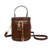 Elegante y de Moda Mini Bolso para Mujer 2025 Otoño e Invierno Nueva Moda Bolso Cruzado con Textura Acolchada Bolso de Mano Bolso Cubo