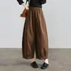 Pantalones casuales anchos versátiles de cintura elástica, simples y elegantes para mujer, nuevos pantalones cropped de cintura alta para otoño 2026, adelgazantes y que cubren las caderas