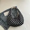 Série de Bolinhas Estilo Coreano 2026 Bolsa de Tecido com Toque Relaxado Bolsa de Ombro Bolsa de Compras Exquisita para Meninas Bolsa de Braço Suave