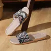 Pantuflas Domésticas de Estilo Étnico con Suelas Suaves, Transpirables, Adecuadas para Posparto, Uso en Interiores, Diseño de Tira Cruzada, Lino para Todas las Estaciones, Unisex para Parejas