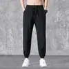 Calça Reta Casual para Homens, Calças Finas de Outono, Leggings Tendência Estilo Coreano, Calças Esportivas Soltas de Seda de Gelo, Transfronteiriço