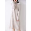 Vestido tejido pequeño otoño e invierno suéter de lana para mujer suéter grueso de longitud media falda suéter cuello alto medio camisa base Nuevo