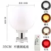 Luminária de pilar para portão de pátio externo movida a energia solar, luz decorativa redonda de acrílico para vila, à prova d'água e automática
