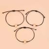 Pulsera de Tarjeta Circular Más Vendida de Amazon Europeo y Americano Pulsera Tejida a Mano con Línea Negra Estilo Étnico para Mujeres