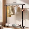 Perchero de pie para dormitorio, uso doméstico, perchero de doble barra engrosada, perchero simple, estante de almacenamiento de ropa