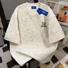 Algodão 100% Puro Verão Estilo Europeu e Americano Street Style Camiseta Tie-Dye de Gola Redonda Manga Curta Tops Soltos Emagrecedores para Homens e Mulheres