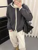 Cardigã de Tricô Soltinho com Zíper Estilo Coreano para Mulheres, Novo Top com Capuz Colorido para Outono e Inverno com Design Estiloso, Jaqueta Suéter Colorida
