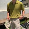 Tejido de Verano Camiseta Ajustada para Hombre Corea del Sur Dongdaemun Diseño con Sentido para Hombre Top Versátil de Moda Camisa Básica para Hombre