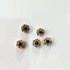 Fábrica 48K oro en stock aretes de flor de 13 pétalos doble flor accesorios de joyería de plástico CCB pegamento a máquina taladro de metal