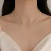Colar de Contas de Painço Shijia Nicho Acessível Luxo Colar de Pérolas de Ponta Moda Feminina Elegante Versátil Corrente para Clavícula