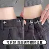 Herramienta Elegante y Lujosa de Estrella de Cuatro Puntas para Ceñir la Cintura, Hebilla de Cintura Ajustable para Reducir el Tamaño de la Cintura de los Jeans, Hebilla Fija